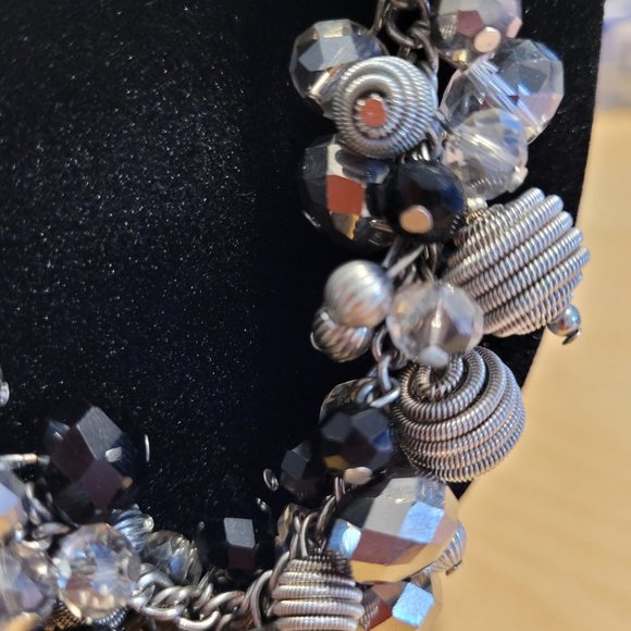 Gorgeous Black and Silver Bauble Statement Necklace by Avenue - Picture 2 of 4